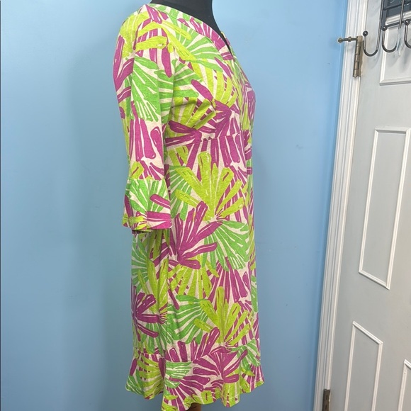 Vibrant Pink and Green Women's Dress - Picture 4 of 7